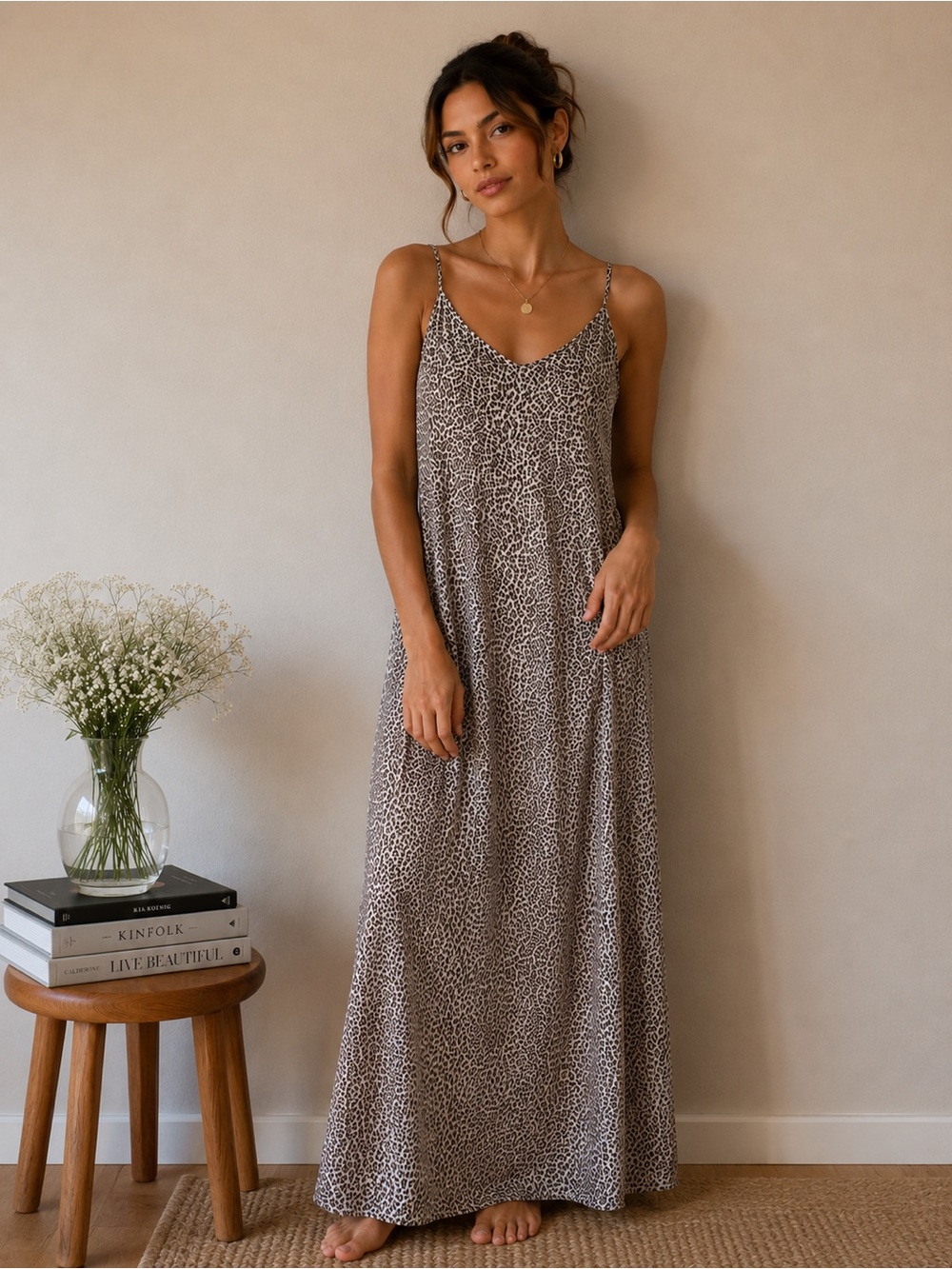 Jenni Kayne Leapord Slip Maxi Dress